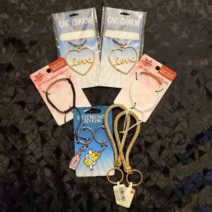 Friendship Love BFF Sisters Shareable Bracelet Keyrings Car Charm LOT OF 7 NWT